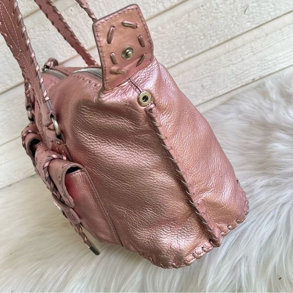 MICHAEL KORS Metallic Pink Western Gma Bedford Mercer Fulton Tote Handbag - Picture 3 of 10